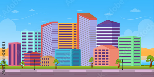 
Download cityscape wallpaper in flat editable vector 

