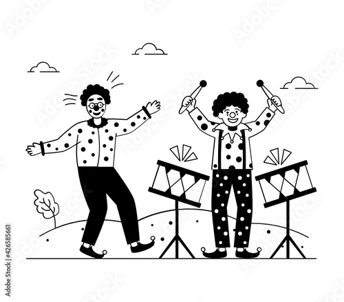 
Musical band beautifully design in glyph illustration style 

