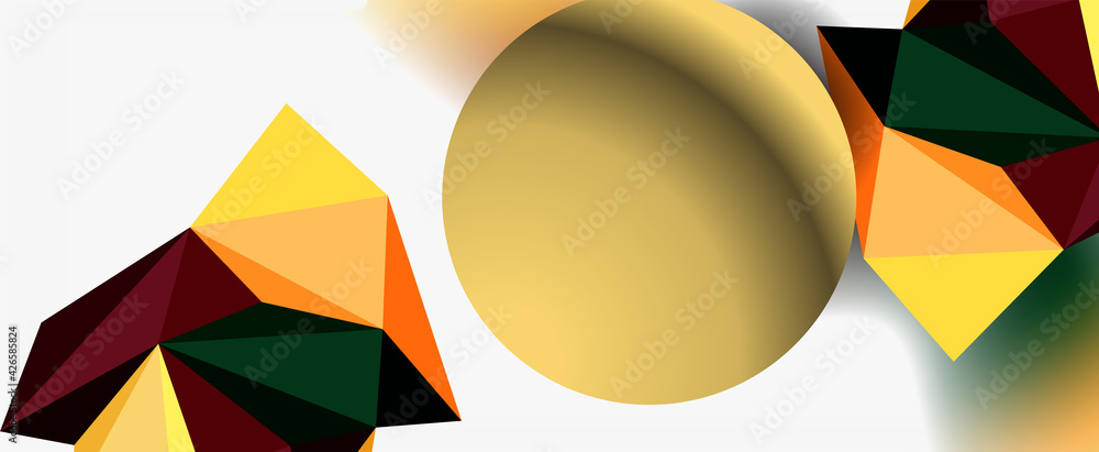 Trendy 3d geometric composition, design template for business or technology presentation, internet poster or web brochure cover Trendy 3d geometric composition, design template for business or technology presentation, internet poster or web brochure cover