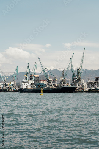 Batumi, Georgia - 04.05.2021: Batumi International Container Terminal. Batumi seaport © Dima Anikin