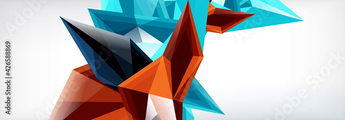 Vector 3d triangles and pyramids abstract background for business or technology presentations, internet posters or web brochure covers