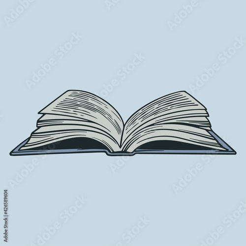 Vector hand drawn a book wi...