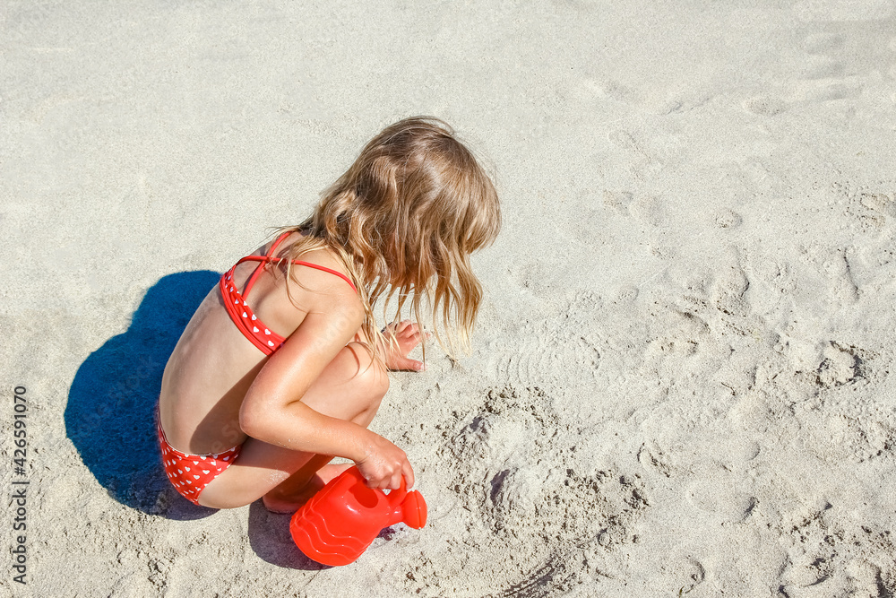 happy child playing by the sea outdoors happy child playing by the sea outdoors