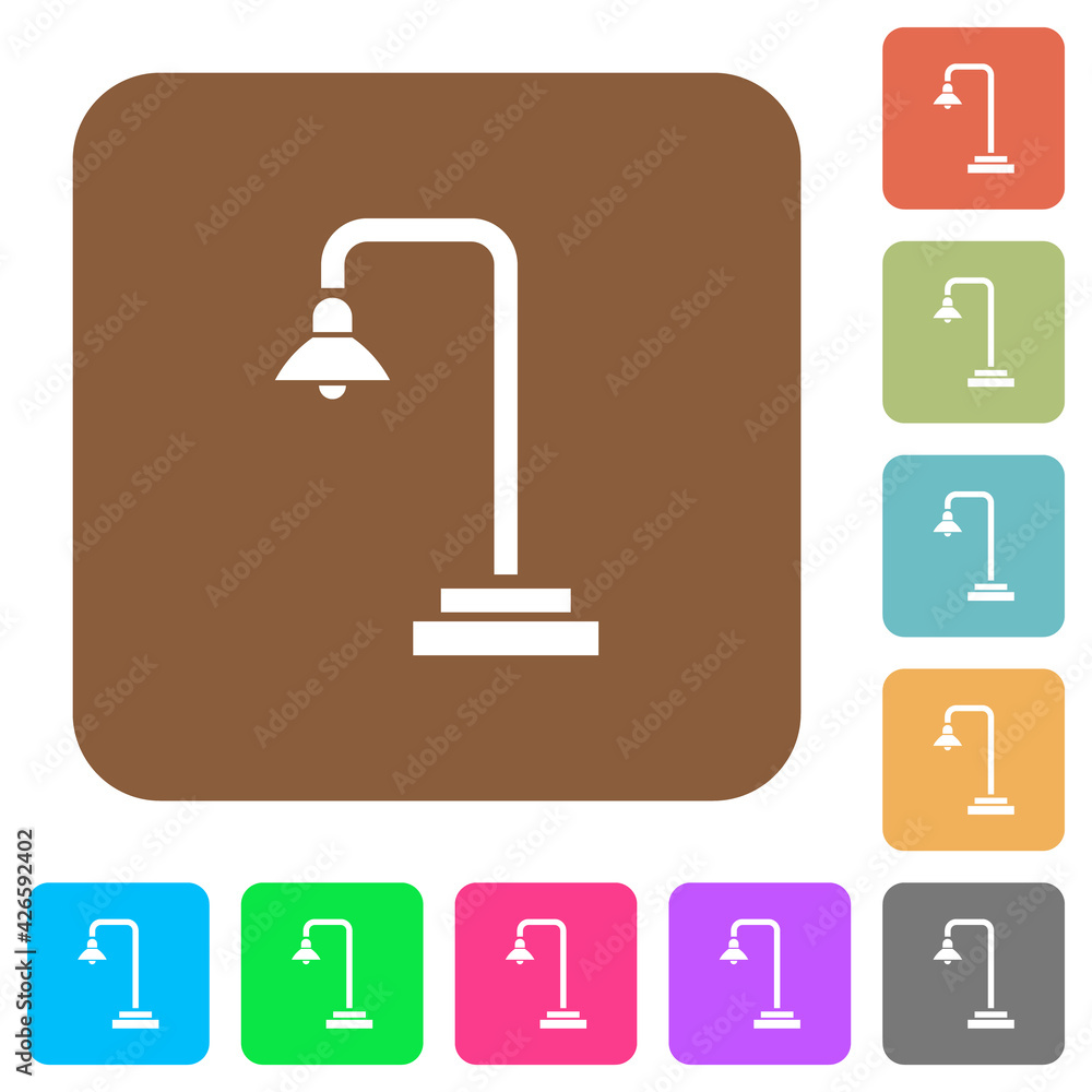 Street lamp rounded square flat icons Street lamp rounded square flat icons