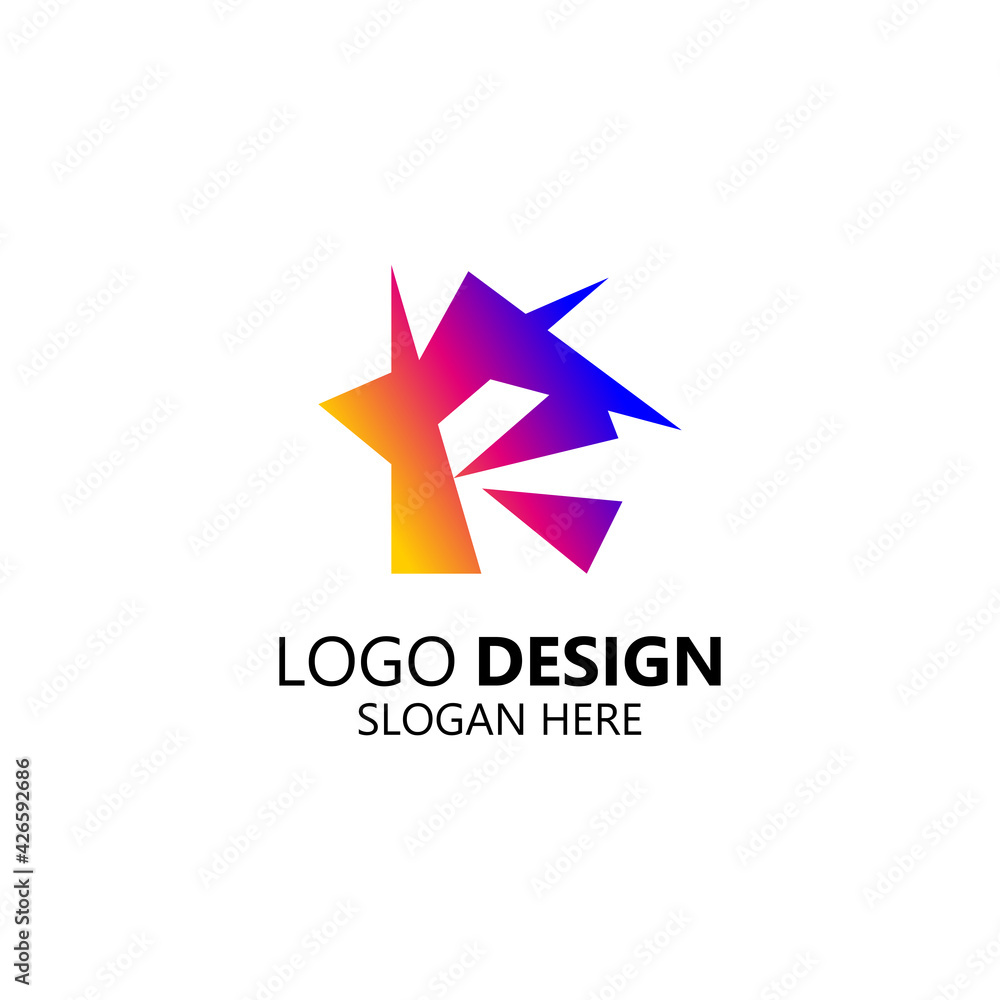 letter R for real estate and building logo design letter R for real estate and building logo design
