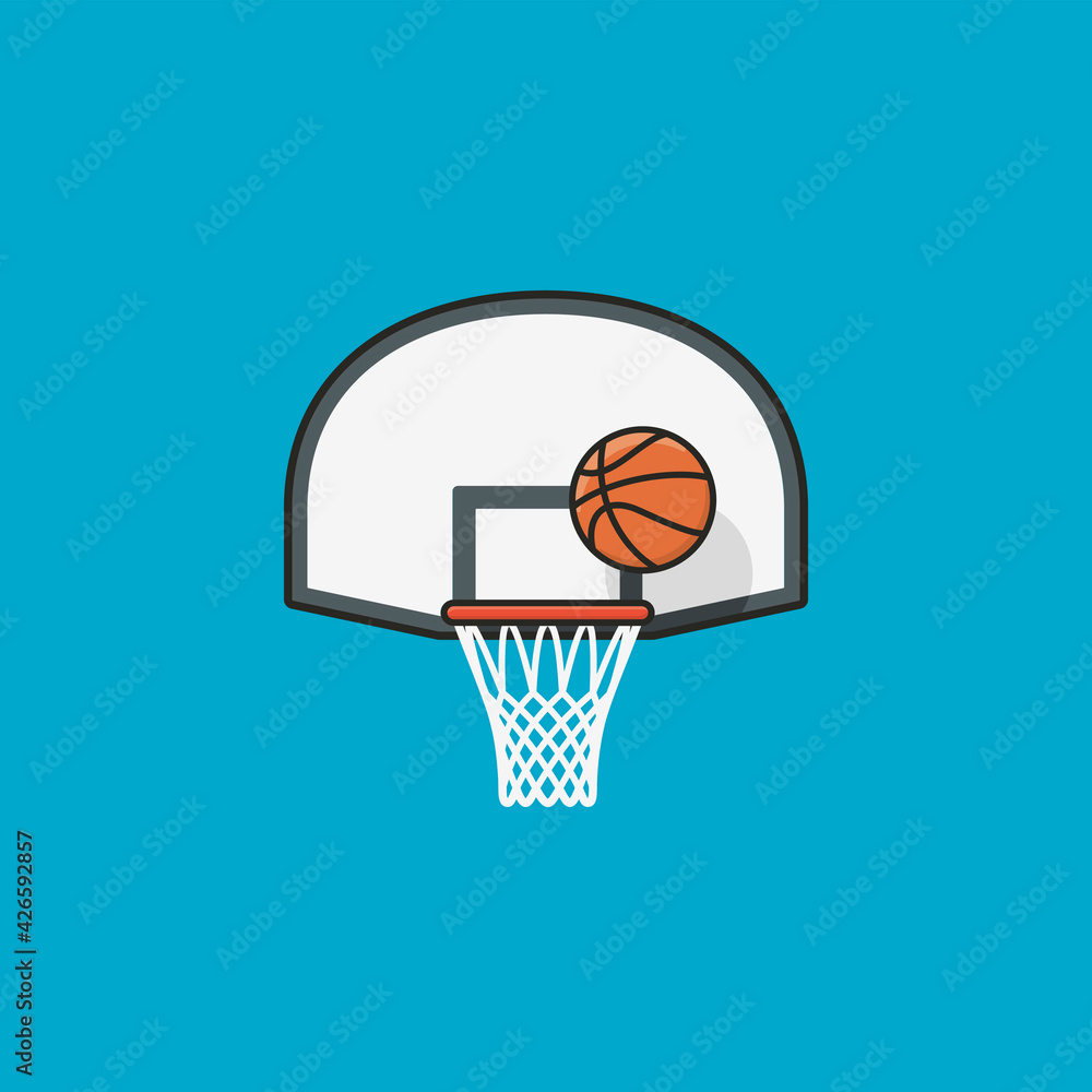Basketball hoop, backboard and ball vector illustration for basketball Day on November 6