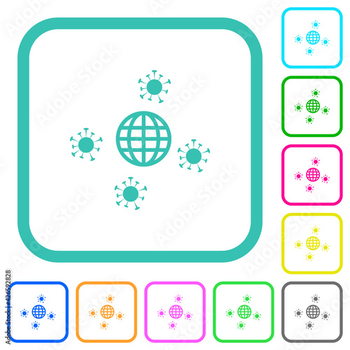 Pandemic vivid colored flat icons