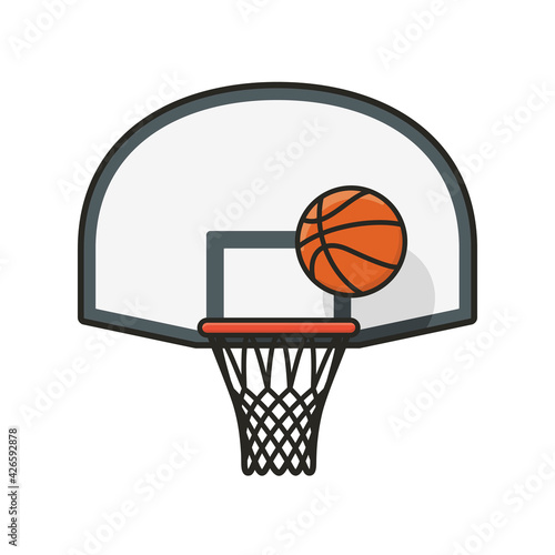 Basketball hoop, backboard and ball isolated vector illustration for basketball Day on November 6