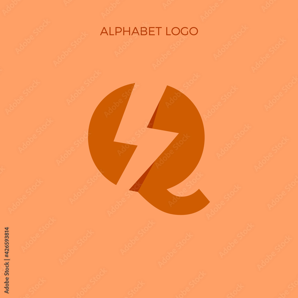alphabet icon logo simple with thunderstorm or lightening bolt alphabet icon logo simple with thunderstorm or lightening bolt