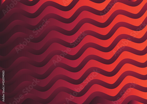 Abstract Dark Red Gradient Wavy Stripes Background