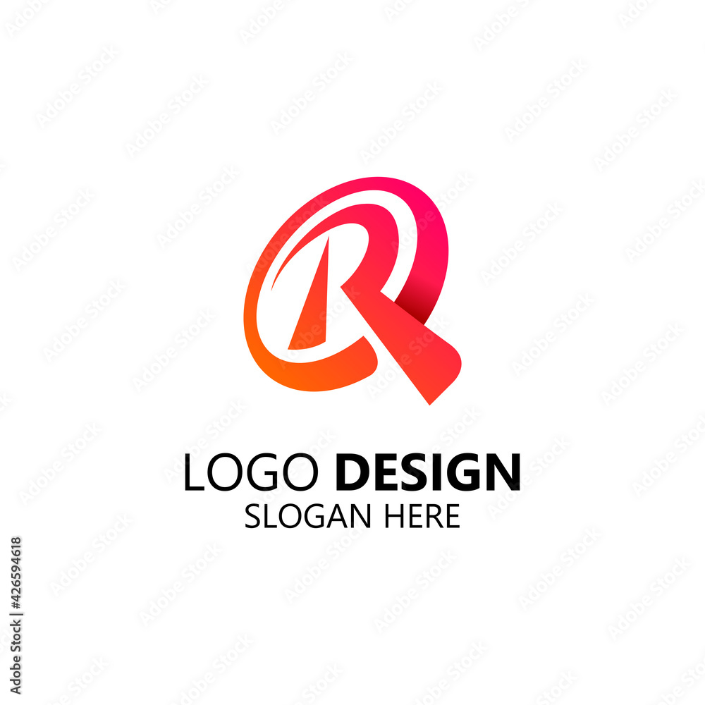 letter R and letter Q for business logo design