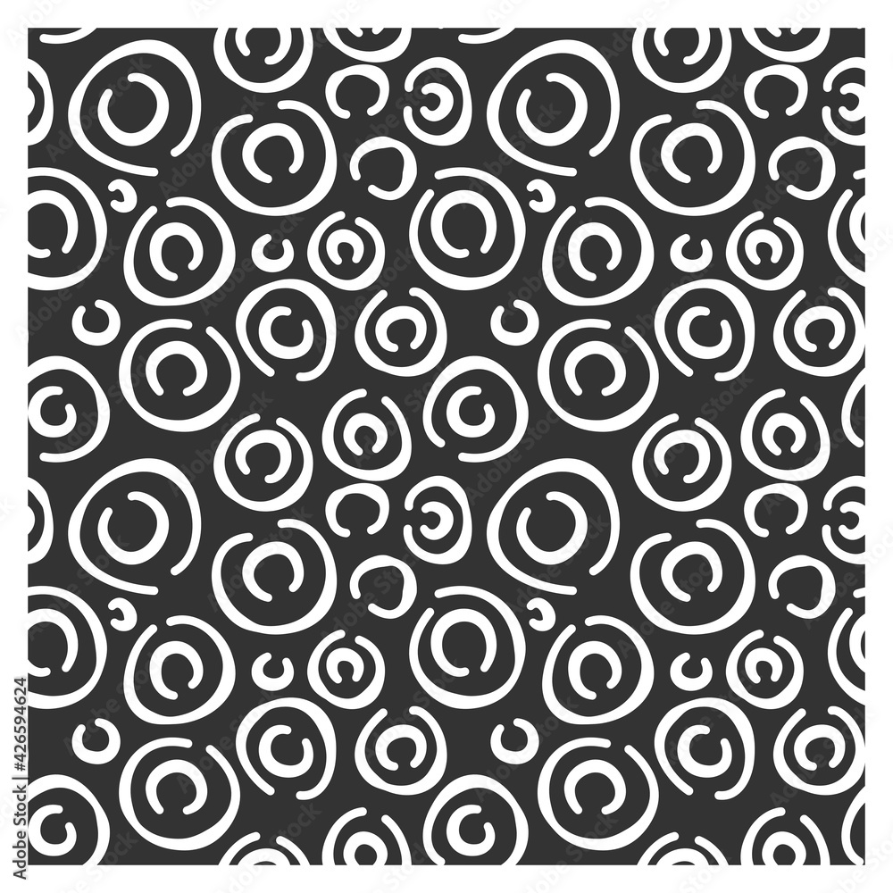 Abstract seamless pattern of open circles shapes. Figure for textiles.