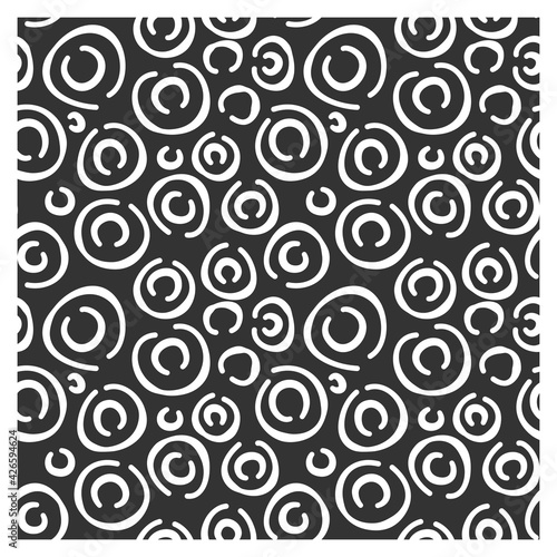 Abstract seamless pattern of open circles shapes. Figure for textiles.