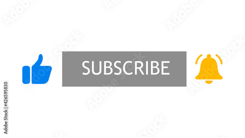 Subscribe, like and bell button. Subscribe to a channel or blog. Marketing. Vector illustration