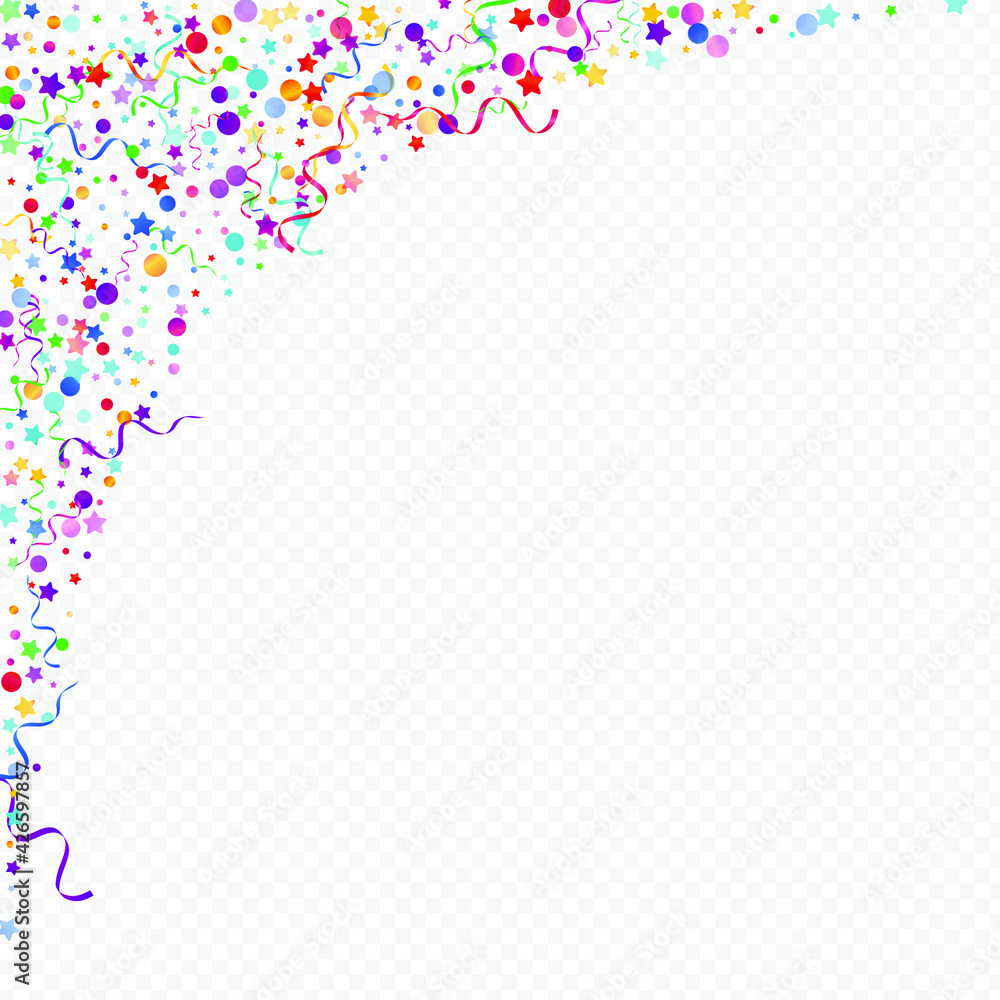 Variegated Star Swirl Vector Panoramic Transparent Background. Shiny Circles Design. Particles Fun Poster. Multi colored Celebrate Illustration. Variegated Star Swirl Vector Panoramic Transparent Background. Shiny Circles Design. Particles Fun Poster. Multi colored Celebrate Illustration.