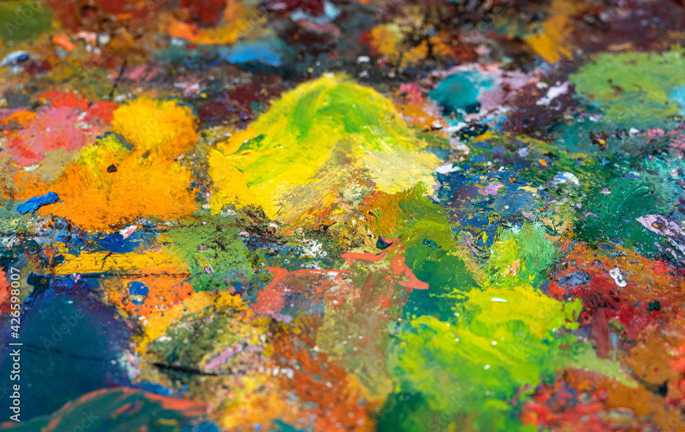 Background image of oil paint palette