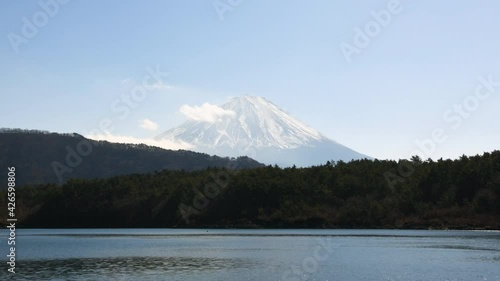 Time-lapse: Fuji Mountain Landscape at Saiko Lake photo