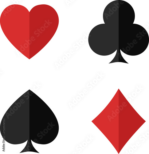 Set card suit icon sign - stock vector