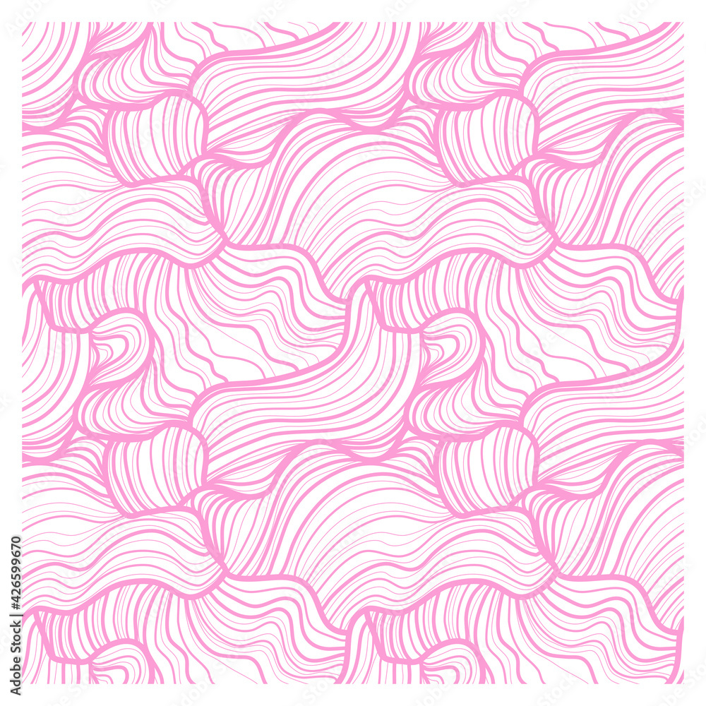 Seamless pattern with pink linear waves. Seamless pattern with pink linear waves.