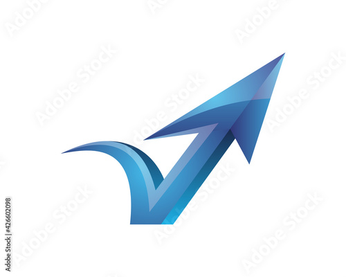 V letter arrow logo icon template 1