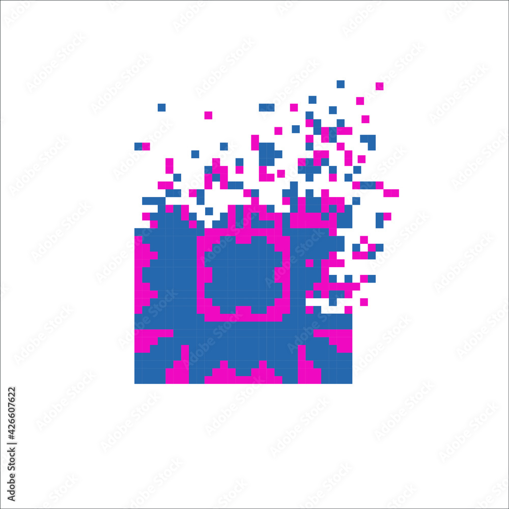 Vector Pixel tile with disintegration effect, illustration for graphic design Vector Pixel tile with disintegration effect, illustration for graphic design