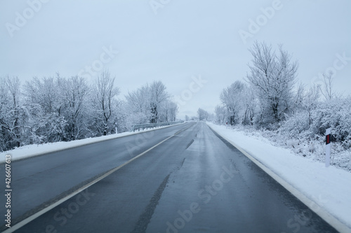 A country road in winter