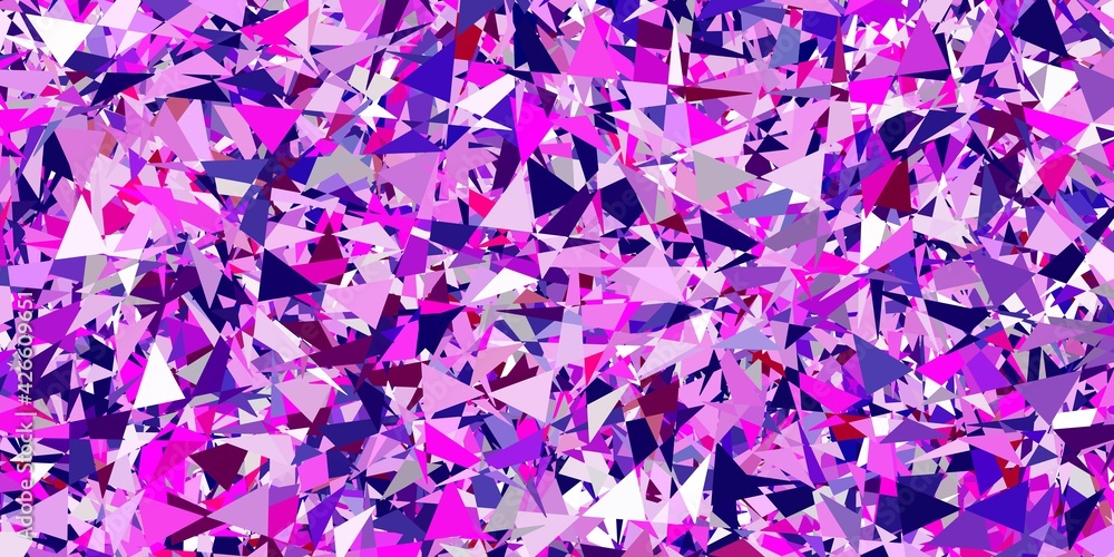 Obraz premium Light purple, pink vector pattern with polygonal shapes.