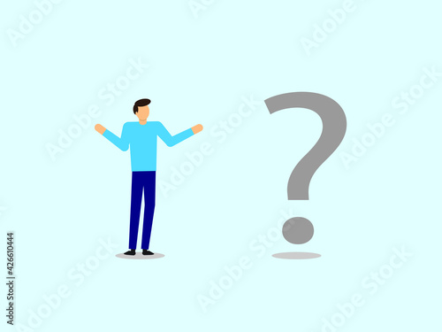 businessman with question mark