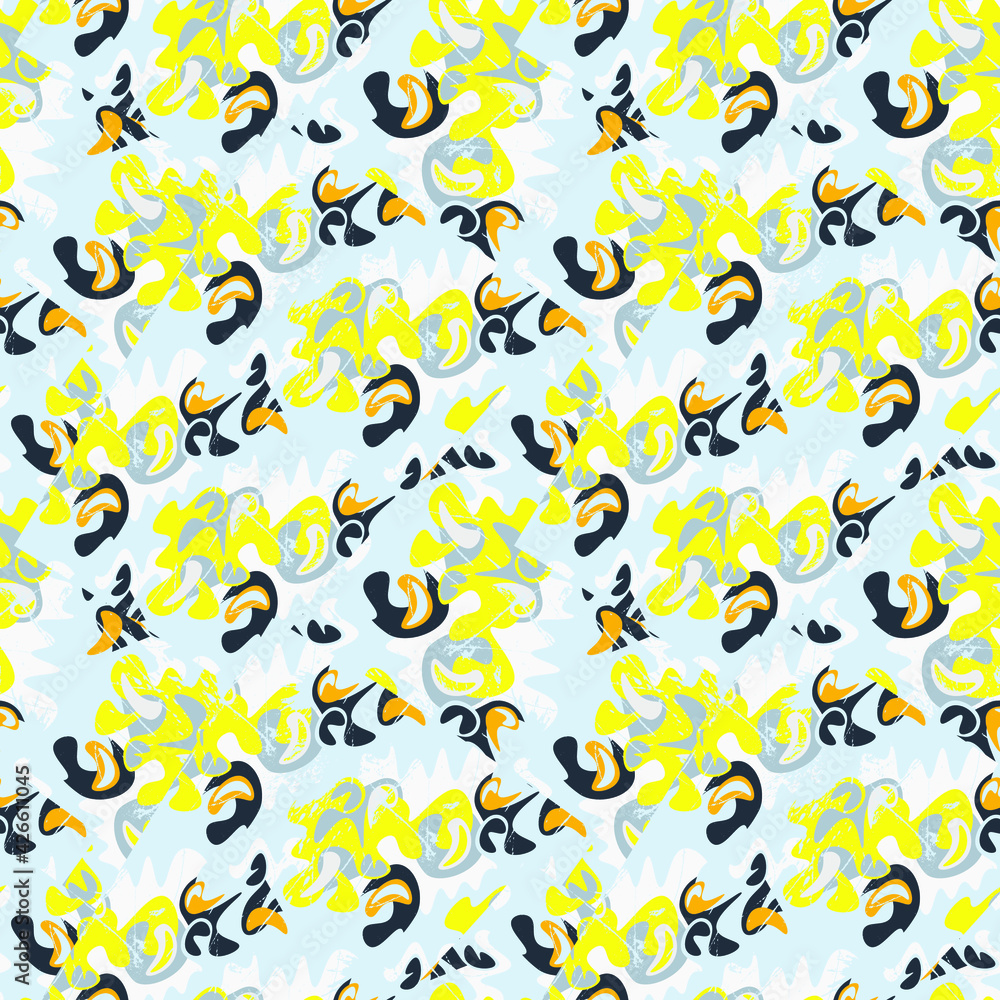 Decorative seamless abstract pattern with chaotic shapes and grunge spots Decorative seamless abstract pattern with chaotic shapes and grunge spots