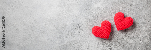 Valentine's Day background with red hearts