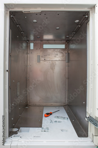 Wallpaper Mural ATM safe reinforced from the inside with steel anti-burglary plates. Improving the reliability of the bank safe. Installation of armor plates in the ATM safe. Torontodigital.ca