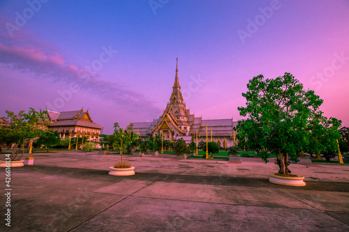 Background of one of the religious sites in Thailand  Wat Sothon Wararam Worawihan  in Chachoengsao  tourists always come to make merit.