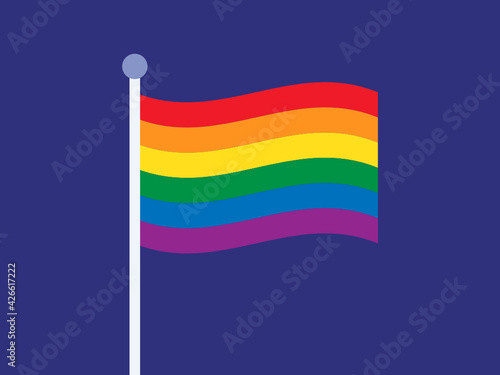 Rainbow flag icon LGBT community sign vector illustration.