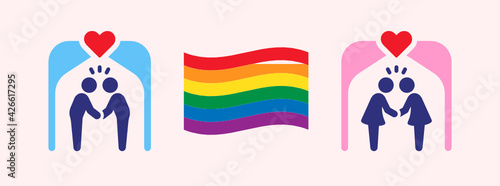 Lgbt flag symbol of free love icon vector illustration.