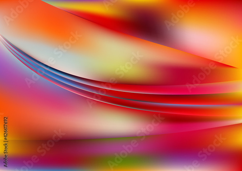 Red Yellow and Blue Shiny Wave Background