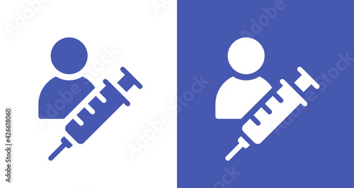 Syringe icon. Medical syringe to prevent and treat coronavirus.