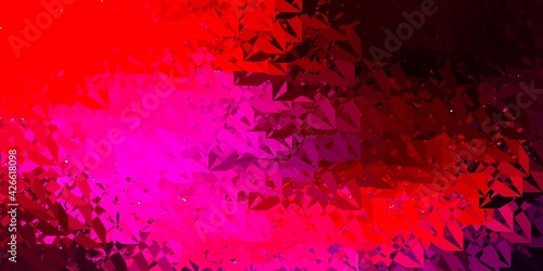 Dark Purple, Pink vector background with triangles.