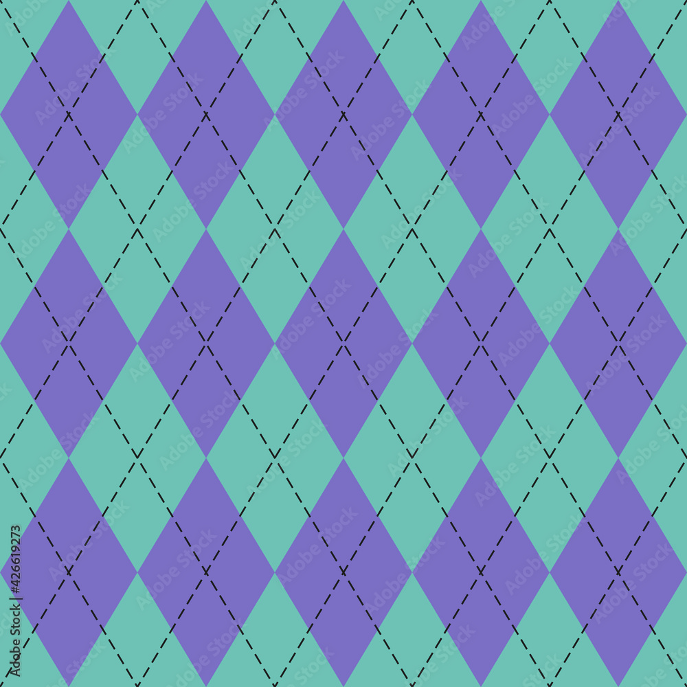 Fototapeta premium Easter Argyle plaid. Pattern Scottish cage