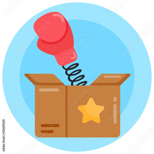 
April fool special, funny punching box flat icon 

