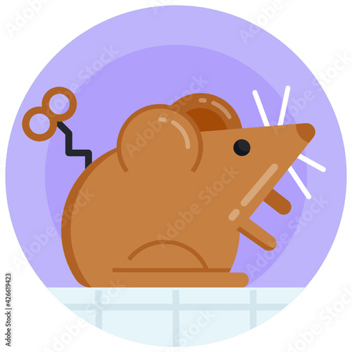 
April fool traditional prank, spring mouse prank flat round 


