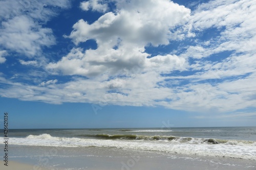 Beautiful ocean and sky view on Atlantic coast of North Florida