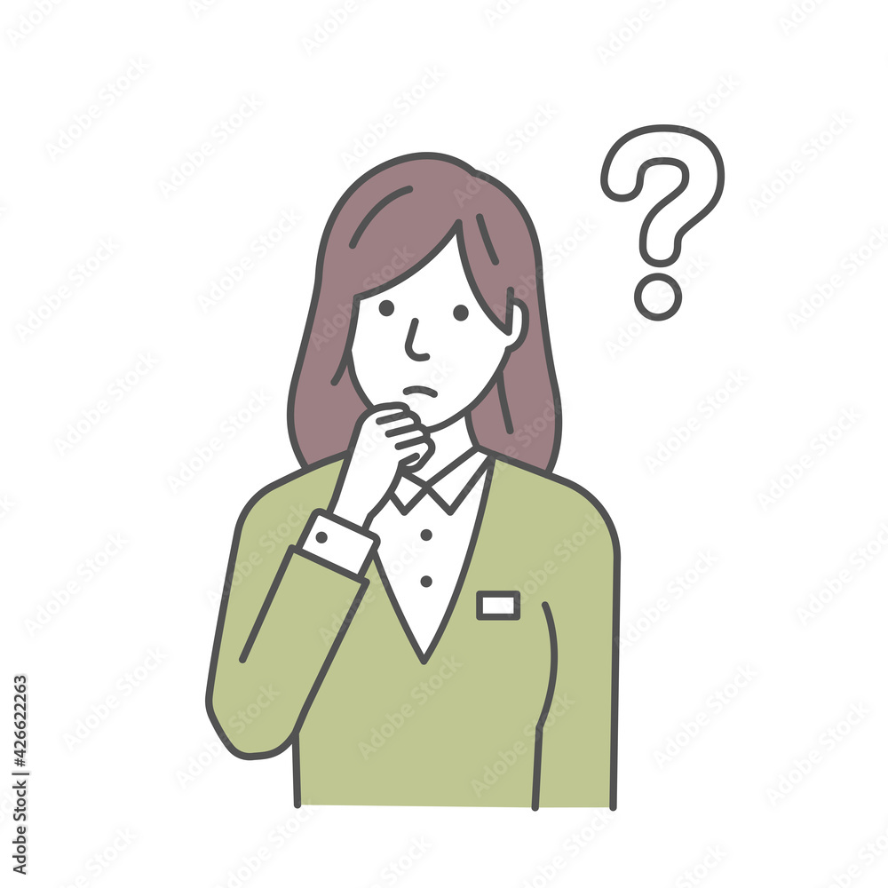 Vector Illustration of young business woman having a question Vector Illustration of young business woman having a question