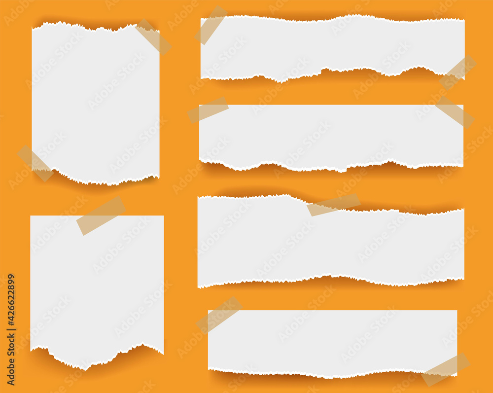 Ripped paper Isolated Orange Background With Gradient Mesh, Vector Illustration