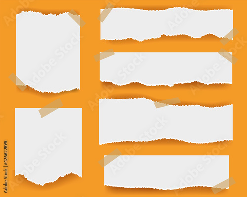 Ripped paper Isolated Orange Background With Gradient Mesh, Vector Illustration
