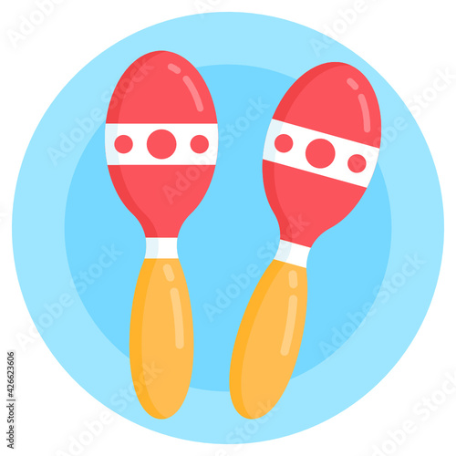 
Editable flat rounded design vector of maracas icon

