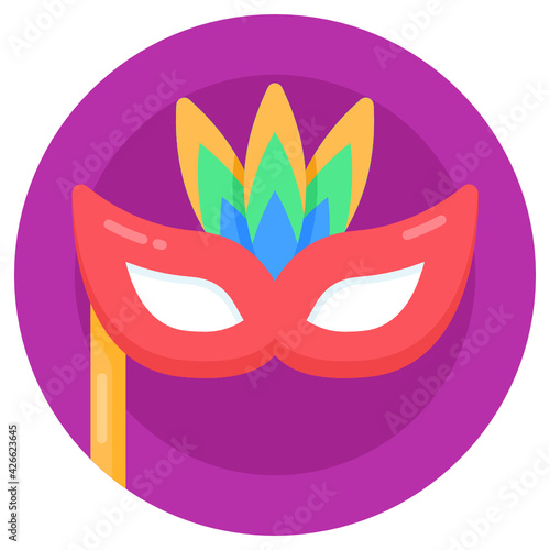 
A modern style flat rounded icon of eye prop 

