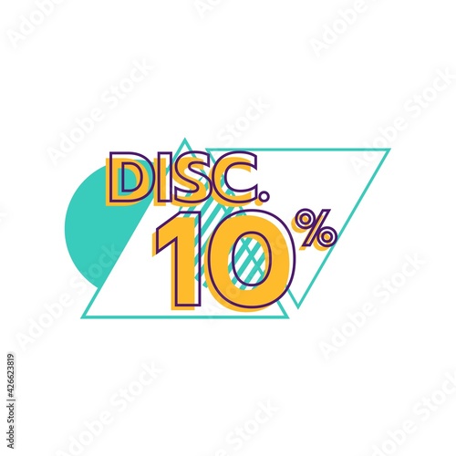 discount 10 percent Sale Deal Special Promotion price Tag sign shop retail business Vector illustration