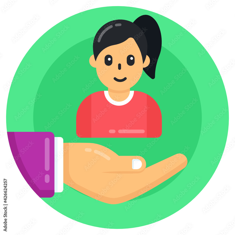 
A child protection flat round icon, editable design 

