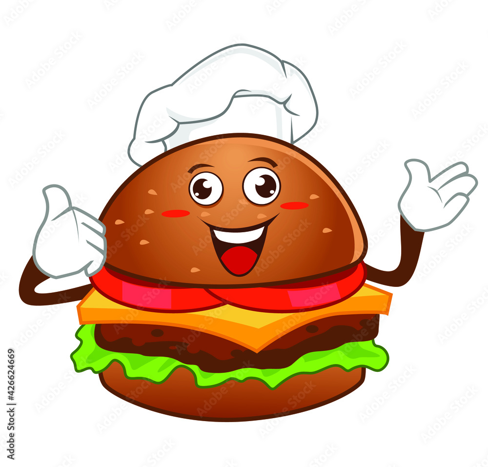 hamburger mascot cartoon in vector hamburger mascot cartoon in vector