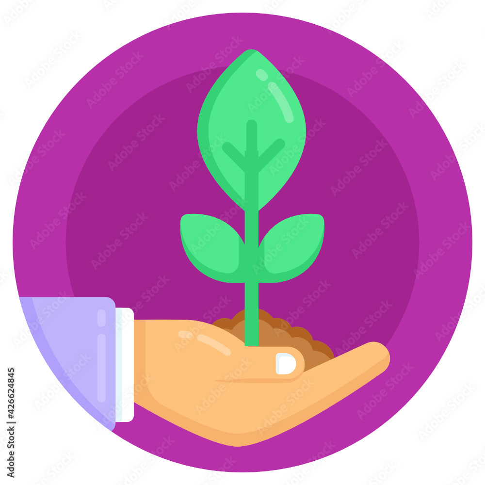 Have a look at this eye soothing flat rounded icon of eco care Have a look at this eye soothing flat rounded icon of eco care